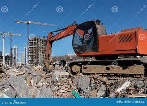 mini excavator demolition multi-story building|rooftop excavator demolition.